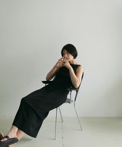 anuke（アンヌーク）の「Americansleeve Knit Onepiece（ワンピース・レディース・グレー/ブラック・36inch/38inch）」の2枚目の写真
