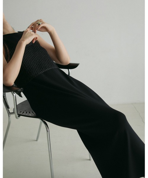 anuke（アンヌーク）の「Americansleeve Knit Onepiece（ワンピース・レディース・グレー/ブラック・36inch/38inch）」の6枚目の写真
