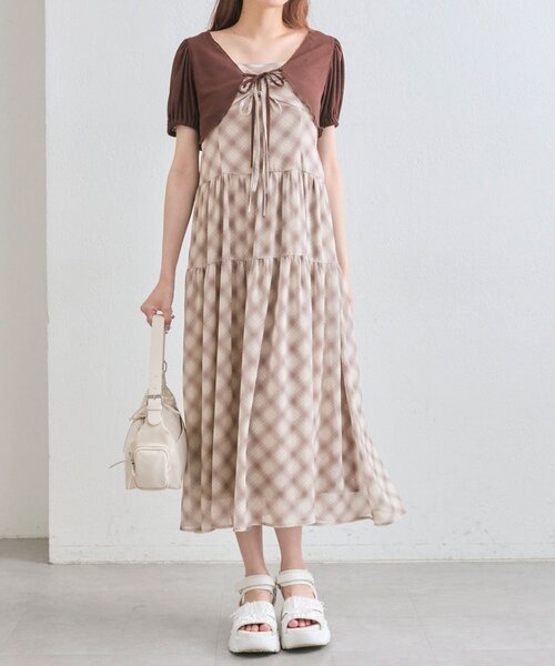 夏まで着れる◎/着痩せ】ボレロセットリボンロングワンピース