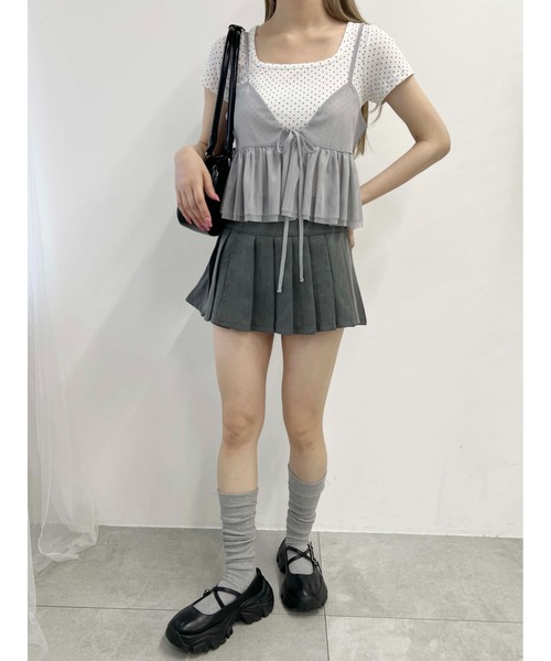 PHILLY（フィリー）の「【PHILLY】フロントリボンチュールキャミソール（キャミソール・レディース・グレー/アイボリー・FREE）」の11枚目の写真