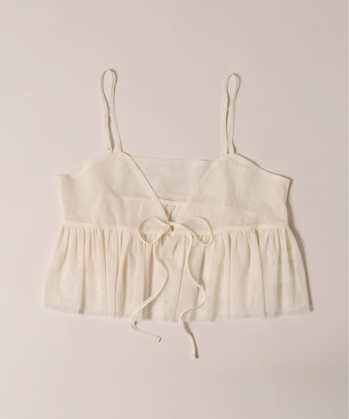 PHILLY（フィリー）の「【PHILLY】フロントリボンチュールキャミソール（キャミソール・レディース・グレー/アイボリー・FREE）」の12枚目の写真
