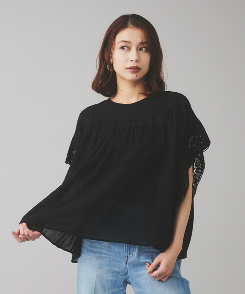 ブラウス シャツ コットンシフォンギャザーシャツ レディース WGZ1031604A0004_1.jpg