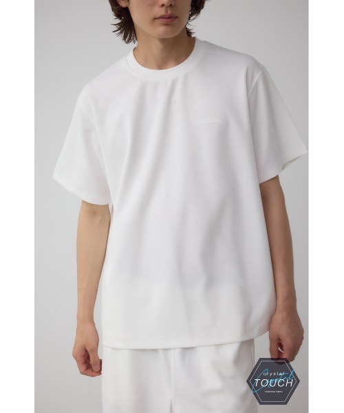 AZUL by moussy(アズールバイマウジー)の「C/TネックジャガードシリコンネームTシャツ(Tシャツ/カットソー・メンズ・ブラック/ホワイト・MEDIUM/LARGE)」の2枚目の写真