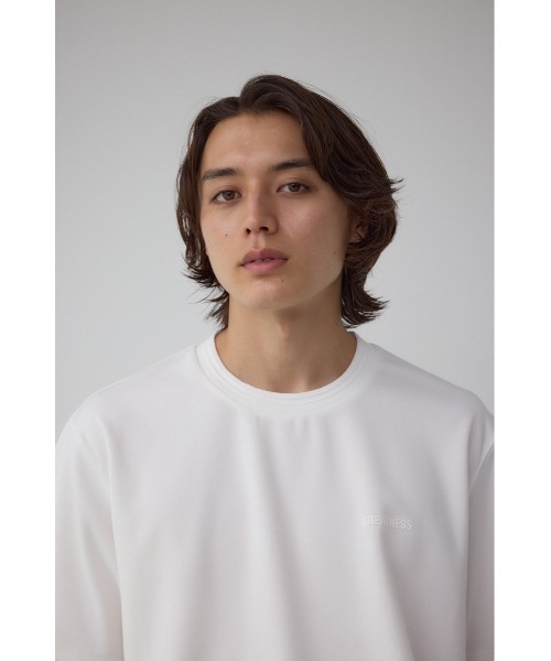 AZUL by moussy(アズールバイマウジー)の「C/TネックジャガードシリコンネームTシャツ(Tシャツ/カットソー・メンズ・ブラック/ホワイト・MEDIUM/LARGE)」の3枚目の写真