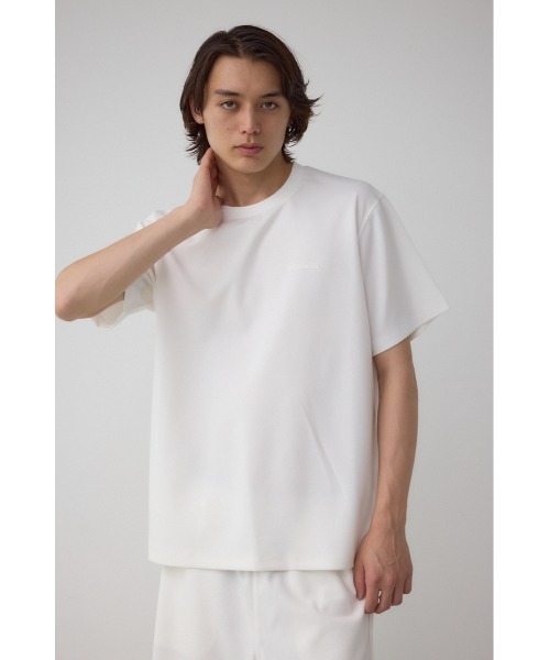 AZUL by moussy(アズールバイマウジー)の「C/TネックジャガードシリコンネームTシャツ(Tシャツ/カットソー・メンズ・ブラック/ホワイト・MEDIUM/LARGE)」の4枚目の写真