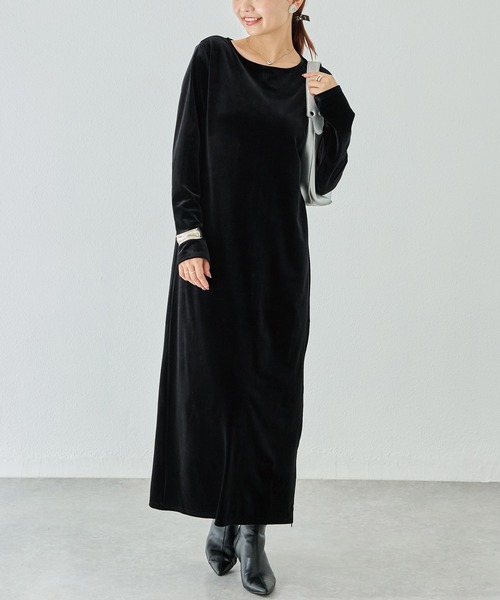 LAVEANGE(ラビアンジェ)の「ベロアワンピース(ワンピース・レディース・ブラウン/ブラック・M/LL/3L/4L/5L)」の4枚目の写真