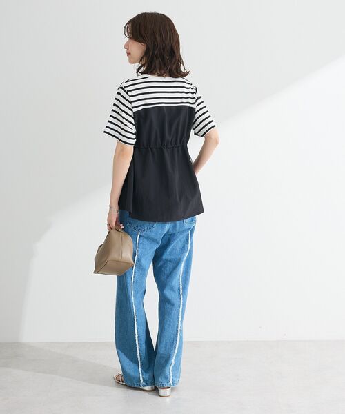 Green　Parks（グリーンパークス）の「ビスチェドッキングドロスト5分袖プルオーバー（Tシャツ/カットソー・レディース・カーキ/ブラック/その他7/チャコールグレー・FREE）」の17枚目の写真