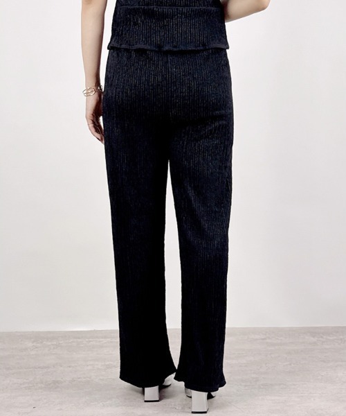 CLOTHY(クロシィ)の「【着るだけで完成。ペプラム×パンツ。】ジャガードセットアップ(半袖)(セットアップ・レディース・ブラック/アイボリー/イエロー/ベージュ・MEDIUM)」の11枚目の写真
