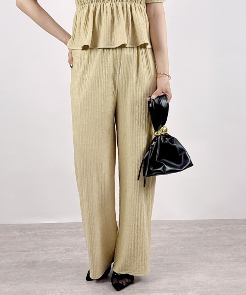 CLOTHY(クロシィ)の「【着るだけで完成。ペプラム×パンツ。】ジャガードセットアップ(半袖)(セットアップ・レディース・ブラック/アイボリー/イエロー/ベージュ・MEDIUM)」の20枚目の写真