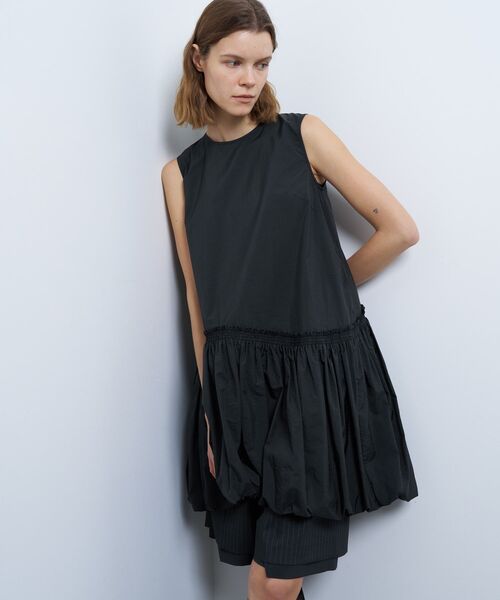 LANVIN en Bleu（ランバンオンブルー）の「ライトタフタチュニックワンピース（ワンピース・レディース・オフホワイト/ブラック/オレンジ・38）」の3枚目の写真