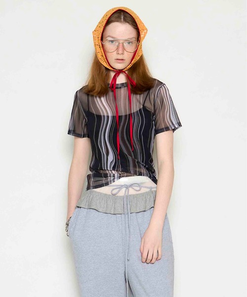 メゾンスペシャル　シアートップス Hand Painting Sheer Tops/ハンドペインティングシアートップス