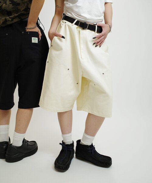 WHO'S WHO gallery(フーズフーギャラリー)の「【KOOKY'N/クーキー】 ダブルニーダックショートパンツ(その他パンツ・メンズ・ブラウン/ブラック/アイボリー・FREE)」の2枚目の写真