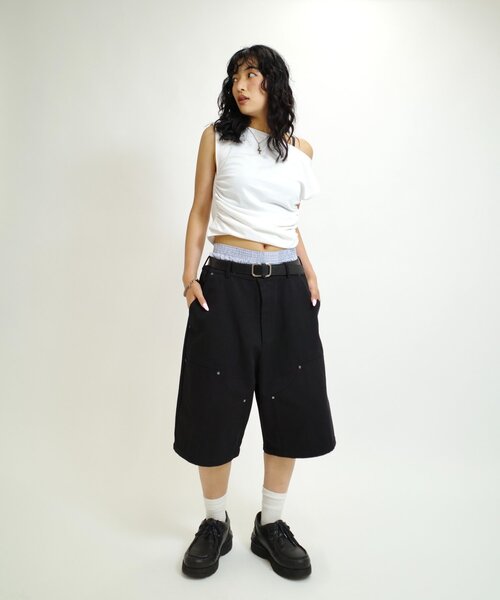 WHO'S WHO gallery(フーズフーギャラリー)の「【KOOKY'N/クーキー】 ダブルニーダックショートパンツ(その他パンツ・メンズ・ブラウン/ブラック/アイボリー・FREE)」の8枚目の写真