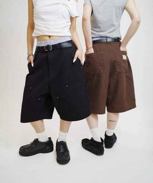 WHO'S WHO gallery(フーズフーギャラリー)の「【KOOKY'N/クーキー】 ダブルニーダックショートパンツ(その他パンツ・メンズ・ブラウン/ブラック/アイボリー・FREE)」の21枚目の写真