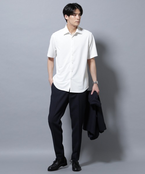 NANO universe（ナノユニバース）の「「N SHIRTS」 AERO FREEZE 鹿の子シャツ（シャツ/ブラウス・メンズ・ホワイト/チャコール・L/M/S）」の4枚目の写真