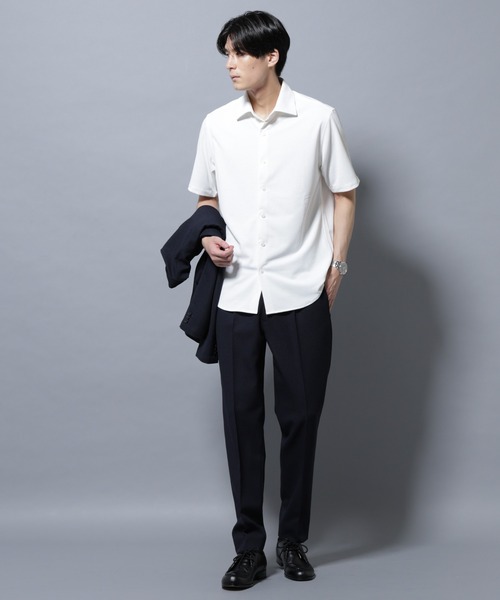 NANO universe（ナノユニバース）の「「N SHIRTS」 AERO FREEZE 鹿の子シャツ（シャツ/ブラウス・メンズ・ホワイト/チャコール・L/M/S）」の5枚目の写真