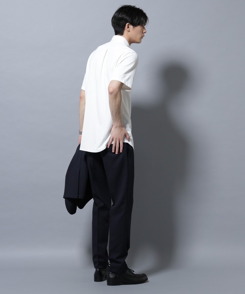 NANO universe（ナノユニバース）の「「N SHIRTS」 AERO FREEZE 鹿の子シャツ（シャツ/ブラウス・メンズ・ホワイト/チャコール・L/M/S）」の6枚目の写真