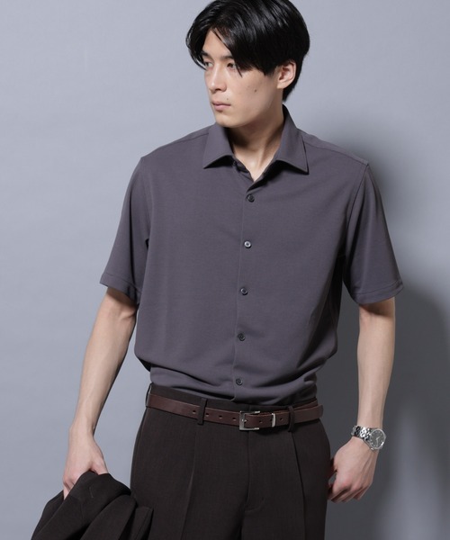 NANO universe（ナノユニバース）の「「N SHIRTS」 AERO FREEZE 鹿の子シャツ（シャツ/ブラウス・メンズ・ホワイト/チャコール・L/M/S）」の8枚目の写真