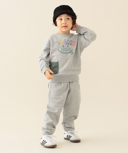 BEAMS mini（ビームスミニ）の「タック スマイル スウェット パンツ 2025FW（90～140cm）（スウェットパンツ・キッズ・オリーブ/ライトグレー/インディゴブルー・140/130/90/100/120/110）」の6枚目の写真