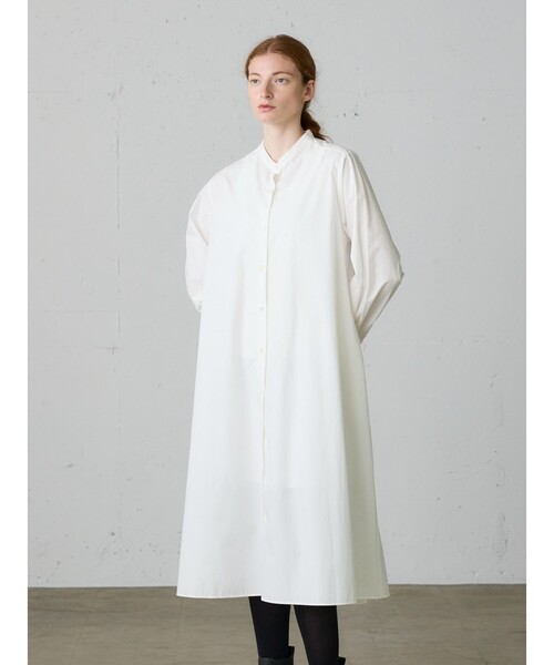 MidiUmi（ミディウミ）の「MidiUmi Aラインバンドカラーシャツワンピース（ワンピース・レディース・オフホワイト/ライトブルー/ピンク/ブラック・FREE）」の5枚目の写真