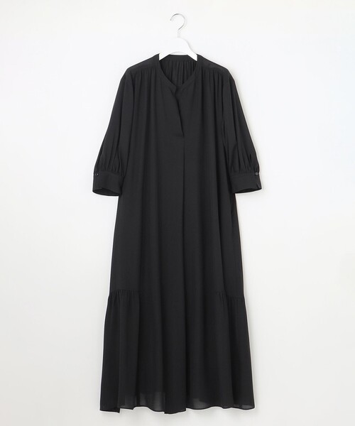 自由区（ジユウク）の「ソフトシルクビエラ ワンピース（ワンピース・レディース・ネイビー系/ベージュ系・40/38/36）」の10枚目の写真