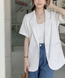 半袖テーラードジャケット レディース夏服