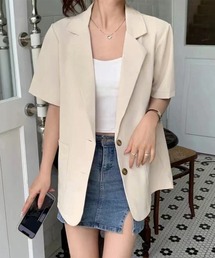 半袖テーラードジャケット レディース夏服