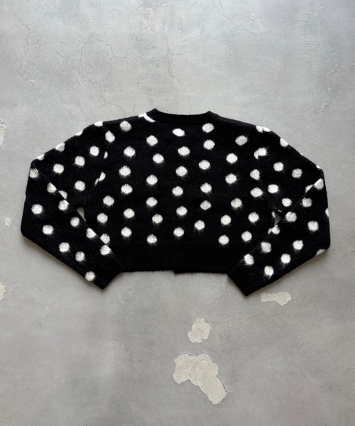 SHAGGIE（シャギー）の「【ViVi掲載】ドット柄ショート丈モヘアカーディガン（カーディガン/ボレロ・レディース・ピンク/グレー/ブラック・FREE）」の14枚目の写真
