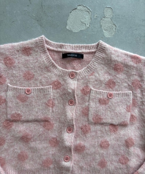SHAGGIE（シャギー）の「【ViVi掲載】ドット柄ショート丈モヘアカーディガン（カーディガン/ボレロ・レディース・ピンク/グレー/ブラック・FREE）」の22枚目の写真