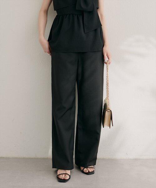 natural couture（ナチュラルクチュール）の「涼しげハイウエストストレートパンツ（その他パンツ・レディース・ブルー/キャメル/ライトベージュ/ブラック・FREE）」の5枚目の写真