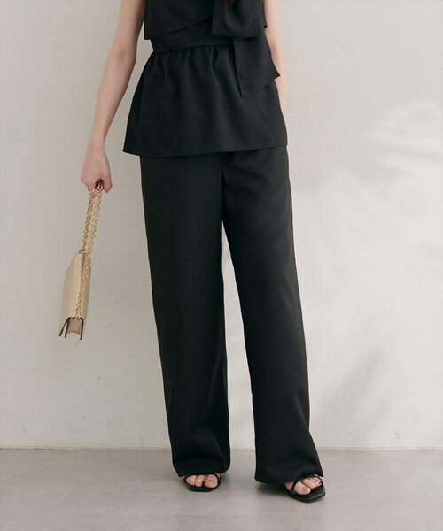 natural couture（ナチュラルクチュール）の「涼しげハイウエストストレートパンツ（その他パンツ・レディース・ブルー/キャメル/ライトベージュ/ブラック・FREE）」の6枚目の写真