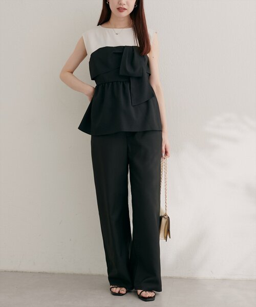 natural couture（ナチュラルクチュール）の「涼しげハイウエストストレートパンツ（その他パンツ・レディース・ブルー/キャメル/ライトベージュ/ブラック・FREE）」の8枚目の写真