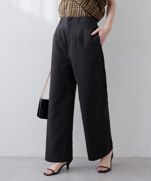 natural couture（ナチュラルクチュール）の「涼しげハイウエストストレートパンツ（その他パンツ・レディース・ブルー/キャメル/ライトベージュ/ブラック・FREE）」の9枚目の写真