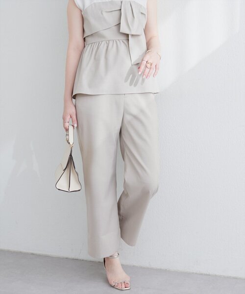 natural couture（ナチュラルクチュール）の「涼しげハイウエストストレートパンツ（その他パンツ・レディース・ブルー/キャメル/ライトベージュ/ブラック・FREE）」の18枚目の写真