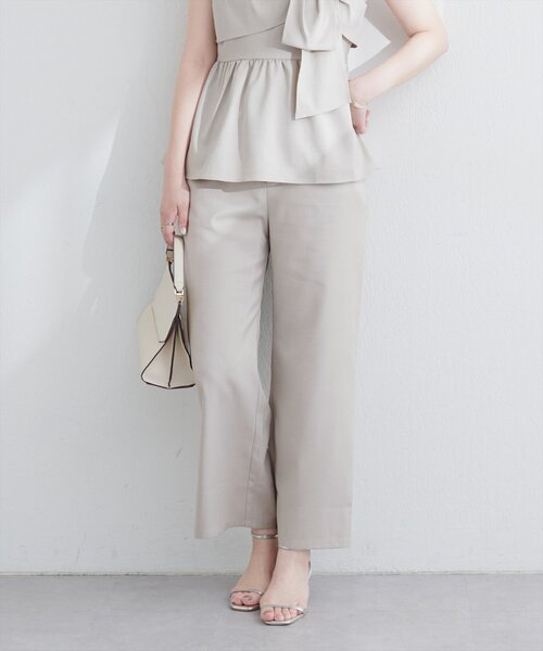 natural couture（ナチュラルクチュール）の「涼しげハイウエストストレートパンツ（その他パンツ・レディース・ブルー/キャメル/ライトベージュ/ブラック・FREE）」の20枚目の写真
