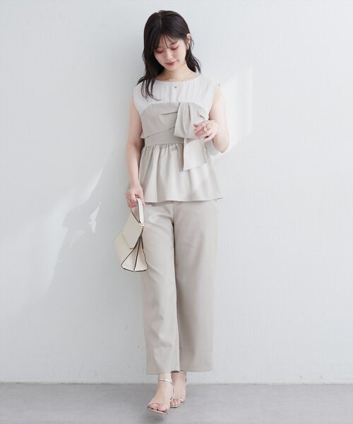 natural couture（ナチュラルクチュール）の「涼しげハイウエストストレートパンツ（その他パンツ・レディース・ブルー/キャメル/ライトベージュ/ブラック・FREE）」の22枚目の写真