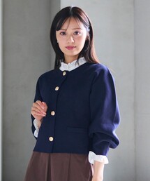 Feroux（フェルゥ）の「トラッドデザイン ニットジャケット（カーディガン/ボレロ）」