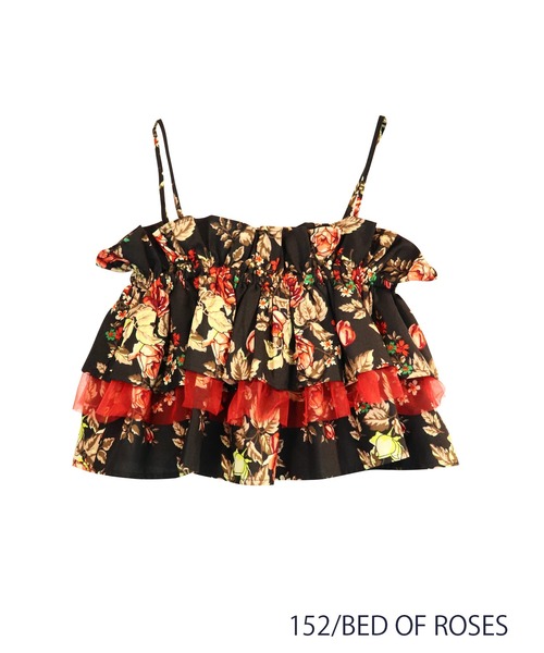 moyan ecri(モヤン エクリ)の「<moyan ecri>アフリカファブリック使用フリルキャミVorume frill multiway cami Bustier(キャミソール・レディース・ブラック/ブルー/オレンジ・FREE)」の12枚目の写真