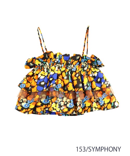 moyan ecri(モヤン エクリ)の「<moyan ecri>アフリカファブリック使用フリルキャミVorume frill multiway cami Bustier(キャミソール・レディース・ブラック/ブルー/オレンジ・FREE)」の16枚目の写真