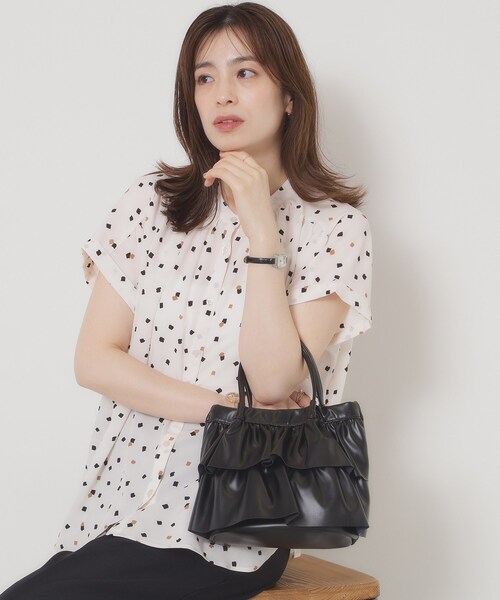 ITS'DEMO（イッツデモ）の「◆ラッフルミディトート（ハンドバッグ・レディース・シルバー系その他/ブラック/ホワイト系1・00）」の6枚目の写真