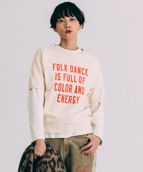 Freada(フリーダ)の「Freada/フリーダ フロッキーロゴ 半袖フットボールTシャツ(Tシャツ/カットソー・レディース・ネイビー/オフホワイト・ONE SIZE)」の2枚目の写真