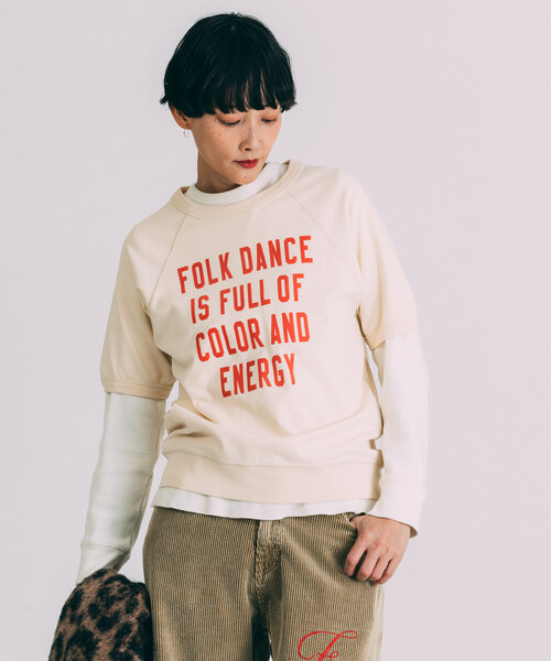 Freada(フリーダ)の「Freada/フリーダ フロッキーロゴ 半袖フットボールTシャツ(Tシャツ/カットソー・レディース・ネイビー/オフホワイト・ONE SIZE)」の4枚目の写真