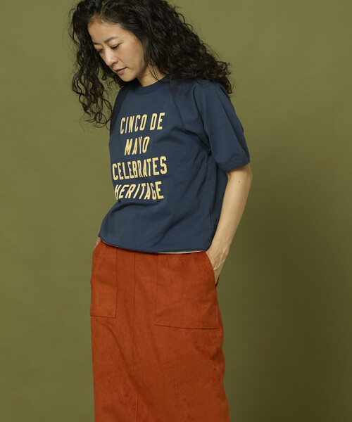 Freada(フリーダ)の「Freada/フリーダ フロッキーロゴ 半袖フットボールTシャツ(Tシャツ/カットソー・レディース・ネイビー/オフホワイト・ONE SIZE)」の15枚目の写真
