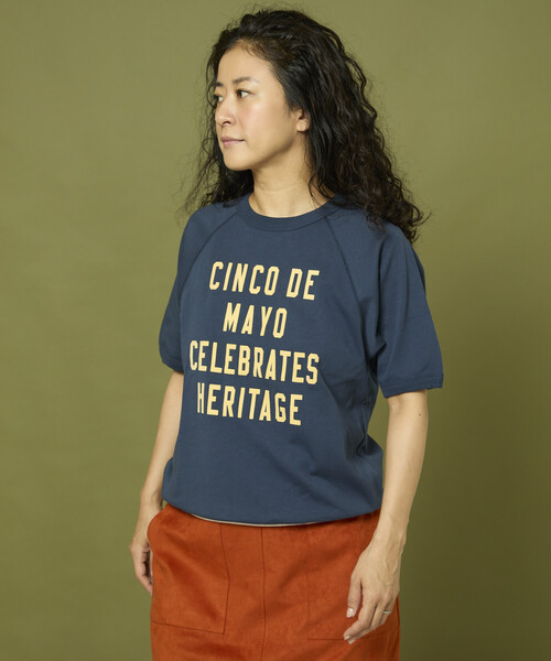 Freada(フリーダ)の「Freada/フリーダ フロッキーロゴ 半袖フットボールTシャツ(Tシャツ/カットソー・レディース・ネイビー/オフホワイト・ONE SIZE)」の17枚目の写真