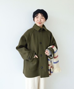 2PIECE NOTCH WOOL JACKET ameri vintagカーキ セール】2PIECE NOTCH WOOL JACKET（ノーカラージャケット）｜Ameri
