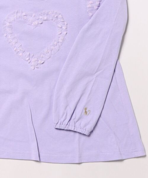 nino(ニノ)の「☆ハートフリルロンTee(Tシャツ/カットソー・キッズ・ブラック/ラベンダー/ホワイト・130cm/140cm)」の5枚目の写真