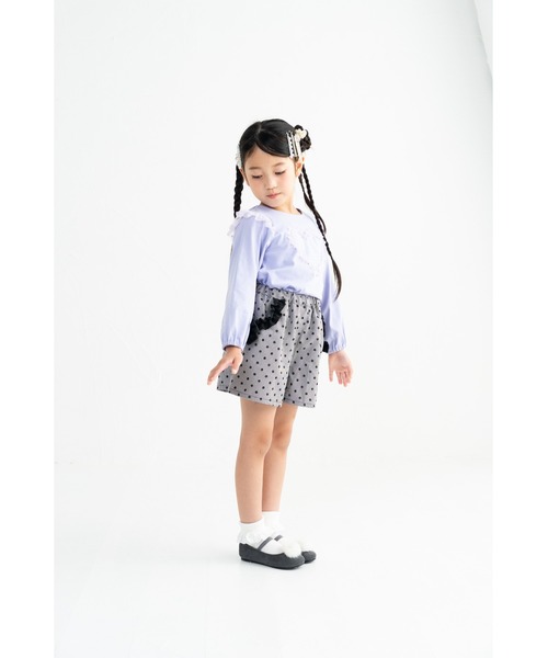 nino(ニノ)の「☆ハートフリルロンTee(Tシャツ/カットソー・キッズ・ブラック/ラベンダー/ホワイト・130cm/140cm)」の7枚目の写真