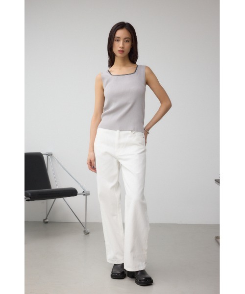 AZUL by moussy(アズールバイマウジー)の「2WAYリブニットタンク(タンクトップ・レディース・ブラック/ベージュ/ライトグレー・FREE)」の18枚目の写真