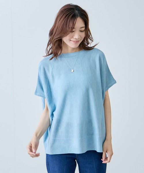 Jayro(ジャイロ)の「ボートネックフレンチスリーブプルオーバー(Tシャツ/カットソー・レディース・ホワイト/グリーン/ピンク/ベージュ/グレー/ブラック/サックスブルー・FREE)」の14枚目の写真