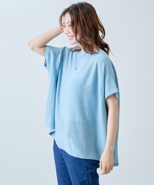 Jayro(ジャイロ)の「ボートネックフレンチスリーブプルオーバー(Tシャツ/カットソー・レディース・ホワイト/グリーン/ピンク/ベージュ/グレー/ブラック/サックスブルー・FREE)」の15枚目の写真